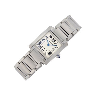 Lot 1052 - Cartier Stainless Steel 'Tank Francaise' Wristwatch, Ref. 2465