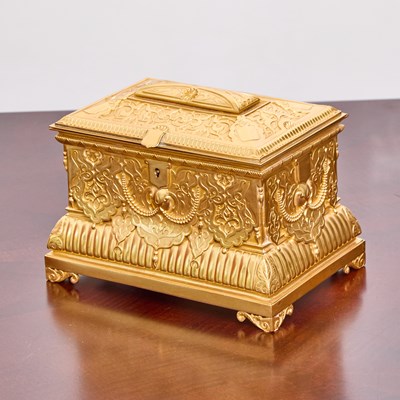 Lot 259 - Aesthetic Movement Gilt Metal Table Casket