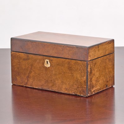 Lot 257 - Victorian Ebony Banded Burl Walnut Tea Caddy