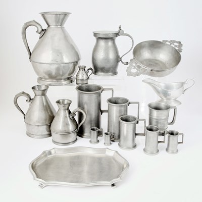 Lot 340 - Group of Twenty Pewter Articles