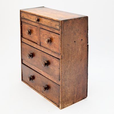 Lot 345 - Victorian Stained Pine Miniature Tabletop Chest