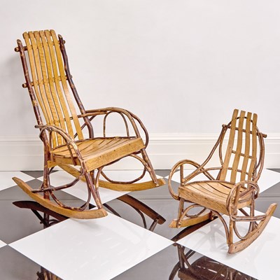 Lot 289 - Two American Rustic Twig Rocking Chairs