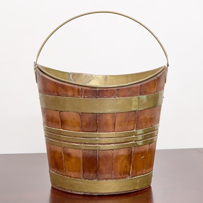 Lot 268 - George III Mahogany and Brass-Banded Peat Bucket