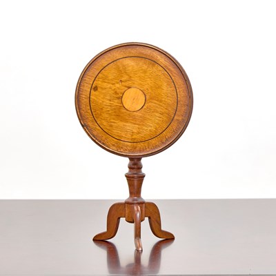 Lot 283 - English Inlaid Wood Miniature Tilt-Top Tea Table