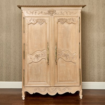 Lot 251 - Louis XV Provincial Style Bleached Oak Armoire