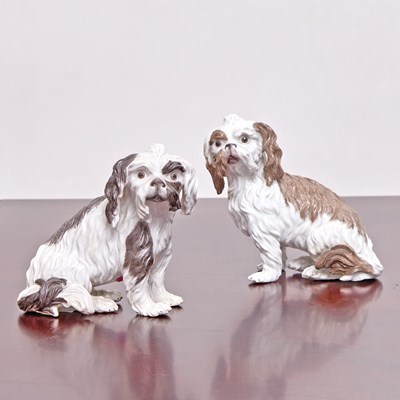 Lot 200 - Pair of German Porcelain Figures of Spaniels