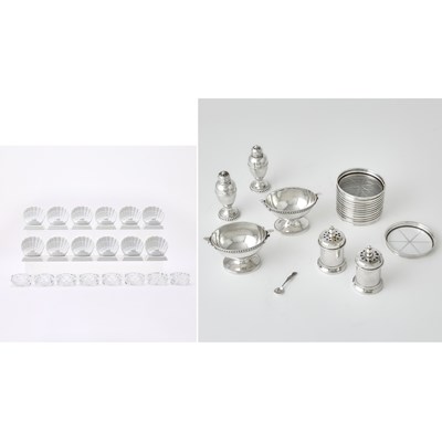 Lot 98 - Group of Sterling Silver, Silver-Plated and Ceramic Table Articles
