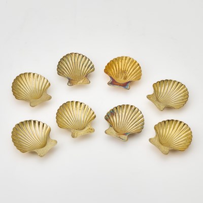 Lot 126 - Set of Eight Tiffany & Co. Sterling Silver Gilt Shell-Form Dishes