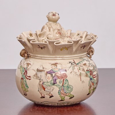 Lot 175 - Japanese Satsuma Earthenware Jar and Cover
