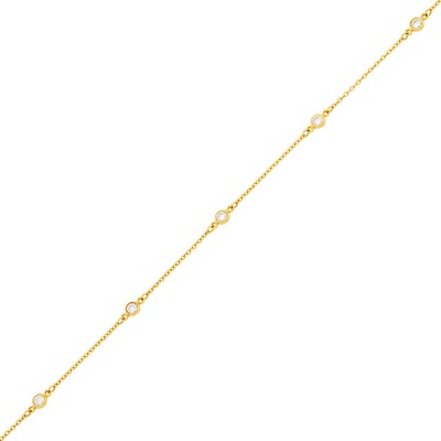 Lot 12 - Tiffany & Co., Elsa Peretti Gold and Diamond 'Diamonds by the Yard' Bracelet