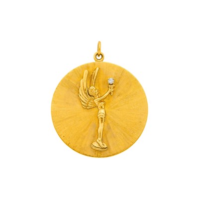 Lot 10 - Gold and Diamond Genii Award Disc Charm