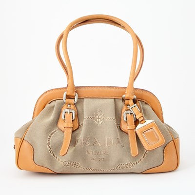 Lot 42 - Prada Canapa Logo Frame Bag