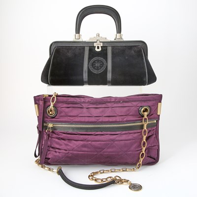 Lot 43 - Lanvin Purple Satin 'Amalia' Bag and Roberta di Camerino Black Suede Bag