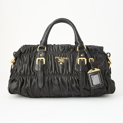 Lot 47 - Prada Nappa Gaufre Black Leather Bag