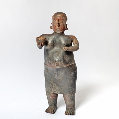 Lot 195 - Large Nayarit Pottery Standing Female Effigy