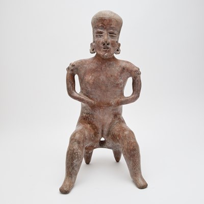 Lot 192 - Nayarit Pottery Female Bench Figure