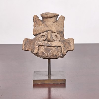 Lot 187 - Mixtec Pottery Head of Tlatloc