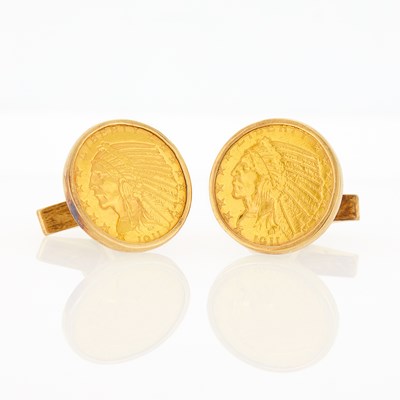 Lot 230 - Pair of Gold Coin Cufflinks