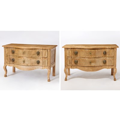 Lot 333 - Pair of Continental Inlaid Walnut Commodes