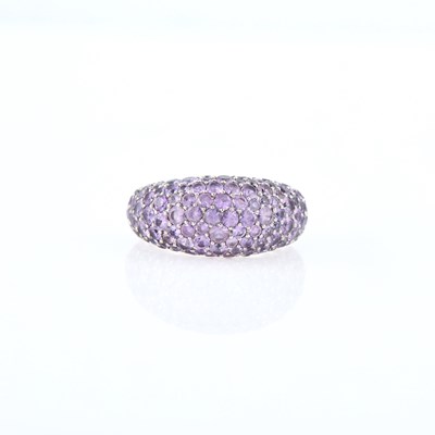 Lot 112 - David Yurman White Gold and Pink Sapphire Dome Ring