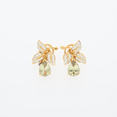 Lot 196 - Pair of Gold, Zultanite and Diamond Earrings