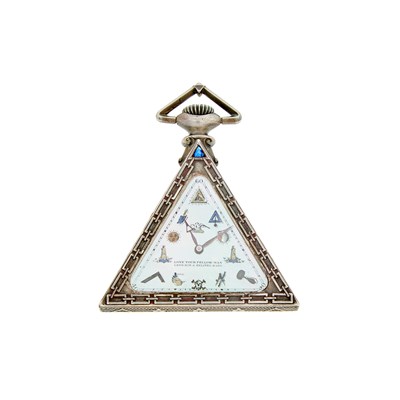 Lot 138 - Sterling Silver and Mother-of-Pearl Masonic Pocket Watch