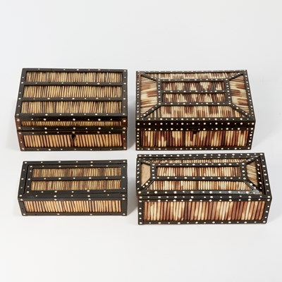 Lot 593 - Group of Four Quill Boxes