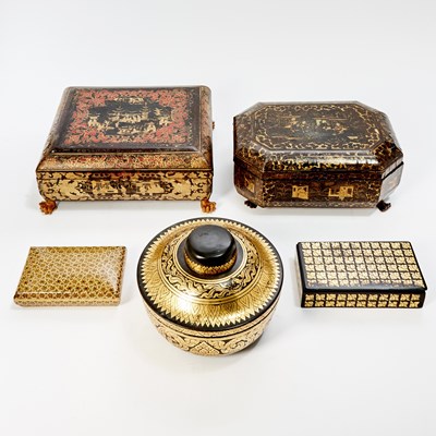 Lot 629 - Five Asian and Other Boxes