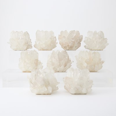 Lot 634 - Set of Nine Crystal Quartz Votives