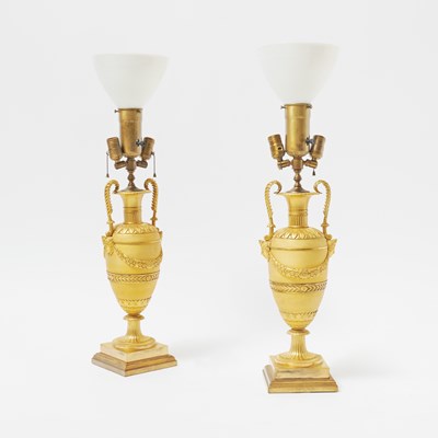 Lot 365 - Pair of Empire Ormolu Urns