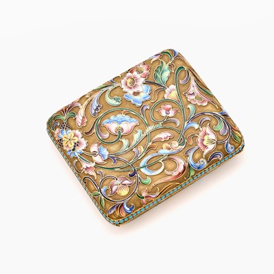 Lot 79 - Russian Silver-Gilt and Cloisonné Enamel Cigarette Case
