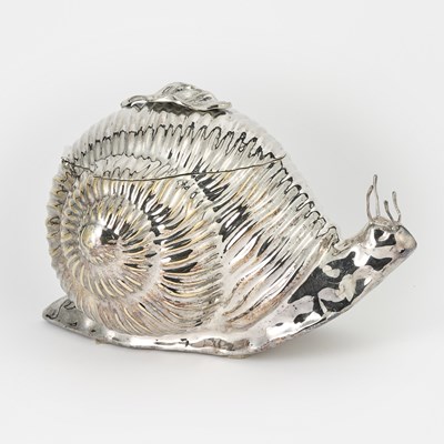 Lot 619 - Silver Plated Snail-Form Wine Cooler