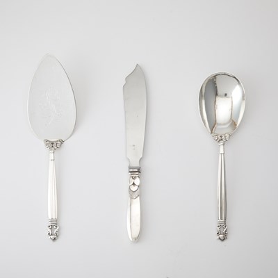 Lot 568 - Three Georg Jensen Sterling Silver Serving Utensils