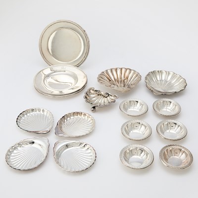Lot 571 - Group of Sterling Silver and Silver Plated Table Articles