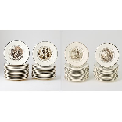 Lot 544 - Set of Thirty-Two French Ceramic Dessert Plates