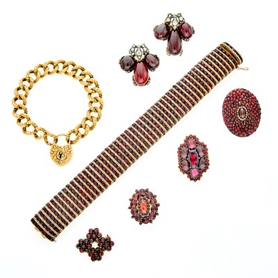 Lot 239 - Group of Bohemian Garnet Jewelry