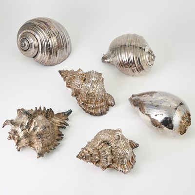 Lot 539 - Group of Six Silver Plated Seashells