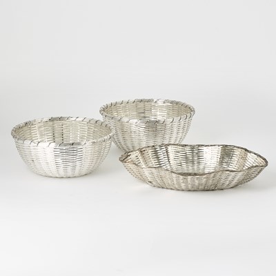 Lot 583 - Three Silver Plated Baskets