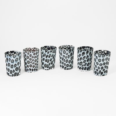 Lot 509 - Set of Six Hand-Blown Millefiori Glass Tumblers