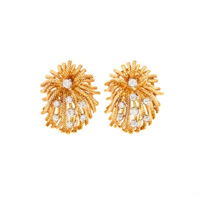 Lot 58 - Pair of Gold and Diamond Earclips