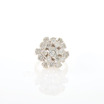 Lot 223 - White Gold and Diamond Cluster Ring