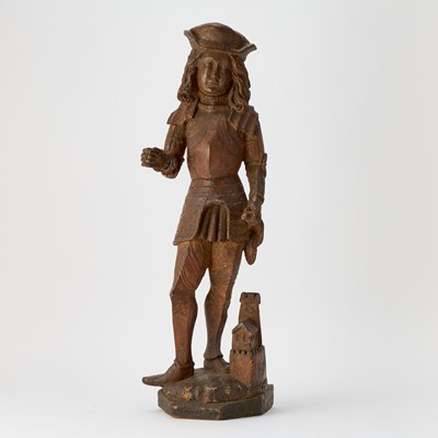 Lot 560 - Austrian Baroque Carved Pine Figure of Saint Florian