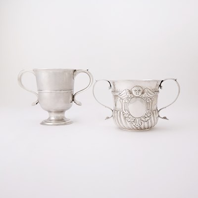 Lot 102 - Two George I/II Sterling Silver Two Handled Cups