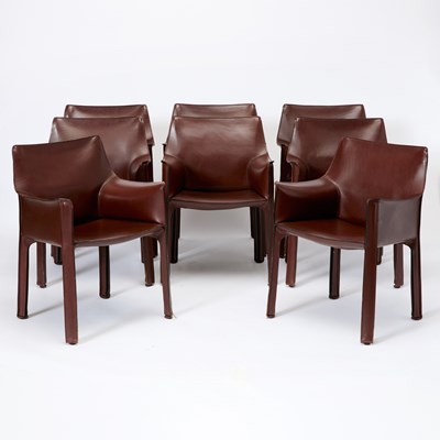 Lot 770 - Set of Eight Mario Bellini for Cassina Leather "CAB" Armchairs
