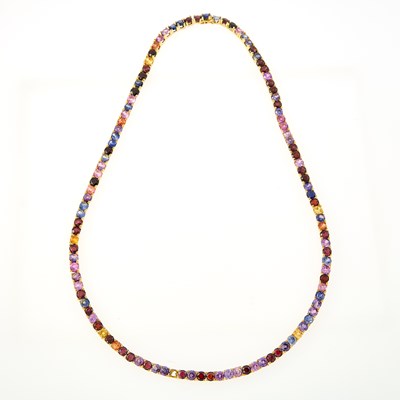 Lot 1177 - Gold, Colored and Synthetic Stone Necklace