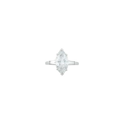 Lot 1037 - Platinum and Laser-Drilled Diamond Ring