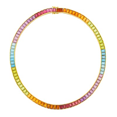 Lot 1161 - H. Stern Gold and Multicolored Stone Rainbow Necklace