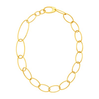 Lot 1008 - Gold Oval Link Necklace