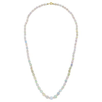Lot 1143 - Opal and Rock Crystal Bead Necklace