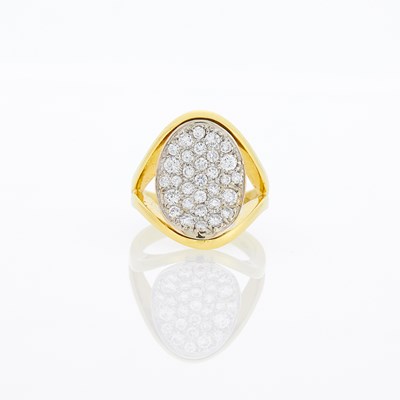 Lot 2027 - Two-Color Gold and Diamond Ring